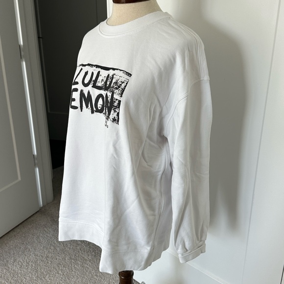 Lululemon X Ed Curtis Sweatshirt White Perfectly Oversized Crewneck Collab Large - Picture 3 of 10